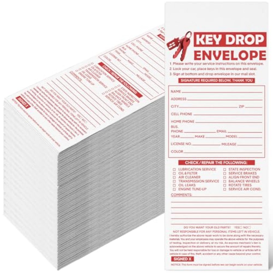 500 Pcs Drop Key Envelopes Aut - Auto Repair Shop Key Drop Box review and price